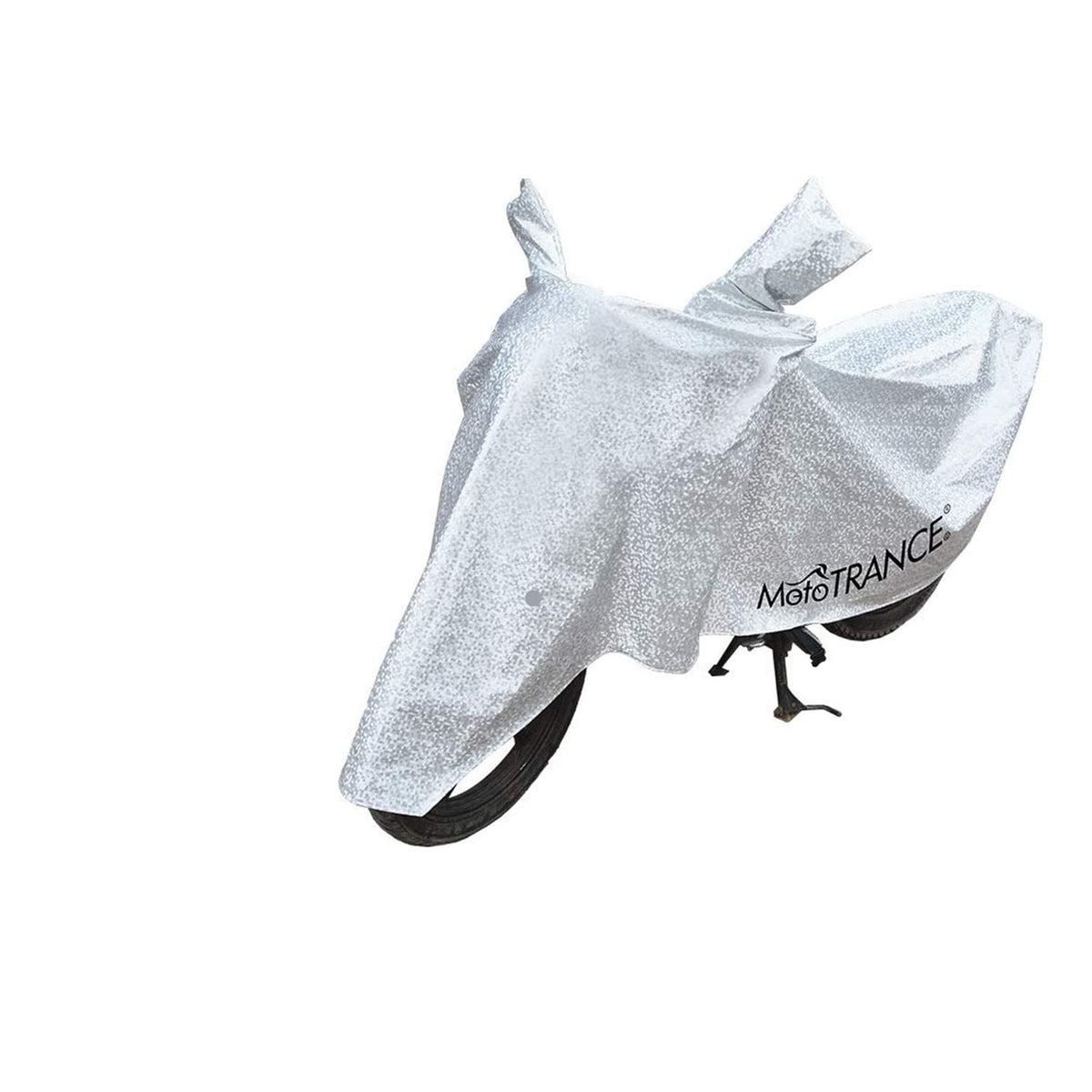 Mototrance Aero Silver 100% Waterpoof Heat Resistant With Mirror Pocket Bike Body Cover For Hero HF Deluxe Eco - Autofurnish