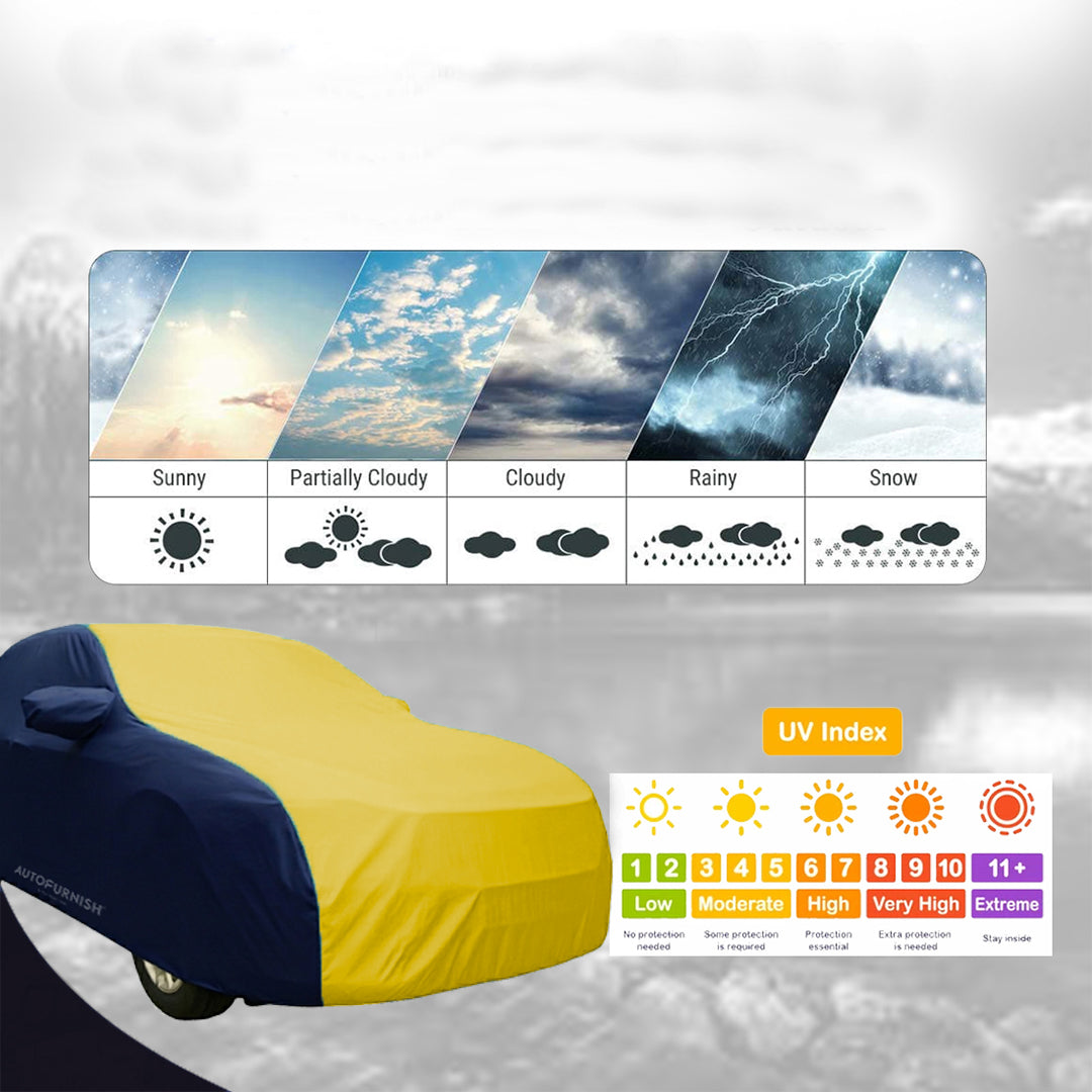 Ford Figo Aspire Car Body Cover, Triple Stitched, Heat & Water Resistant with Side Mirror Pockets (SPORTY Series)