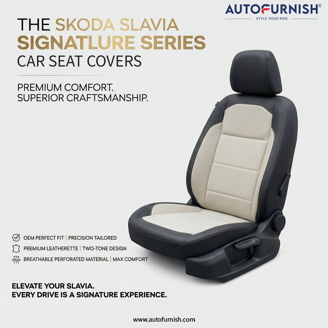Autofurnish Signature Series Car Seat Cover for Skoda Slavia 2022 (With Back Seat Armrest)
