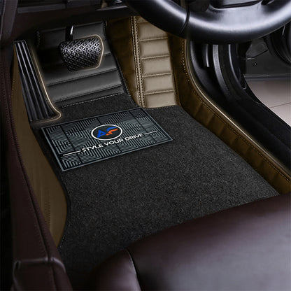 Autofurnish 9D Combination Custom Fitted Car Mats For KIA Carens (7 Seater) 2022 - Black SP-Coffee