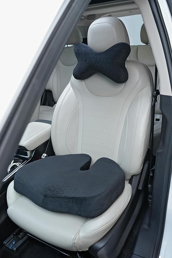 Autofurnish Luxurious Car Coccyx Seat (Plush-8891) Black- One Pc - Autofurnish