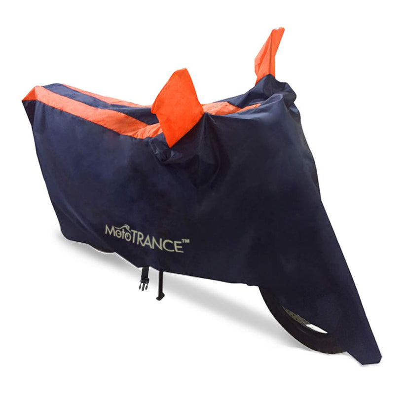 Mototrance Sporty Arc Blue Bike Body Cover For All Bikes above Royal Enfield Size (upto 235cm length - without extra fitting) - Extra Extra Large Size (XXL)