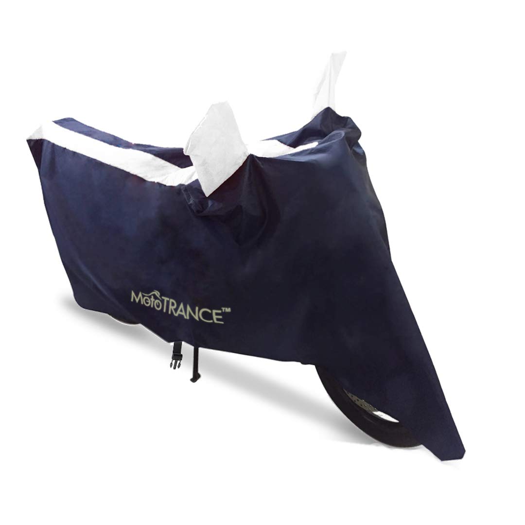 Mototrance Sporty Arc Blue Bike Body Cover For Bikes upto RE Bullet Size (Without Extra Fitting) - Extra Large Size (XL)
