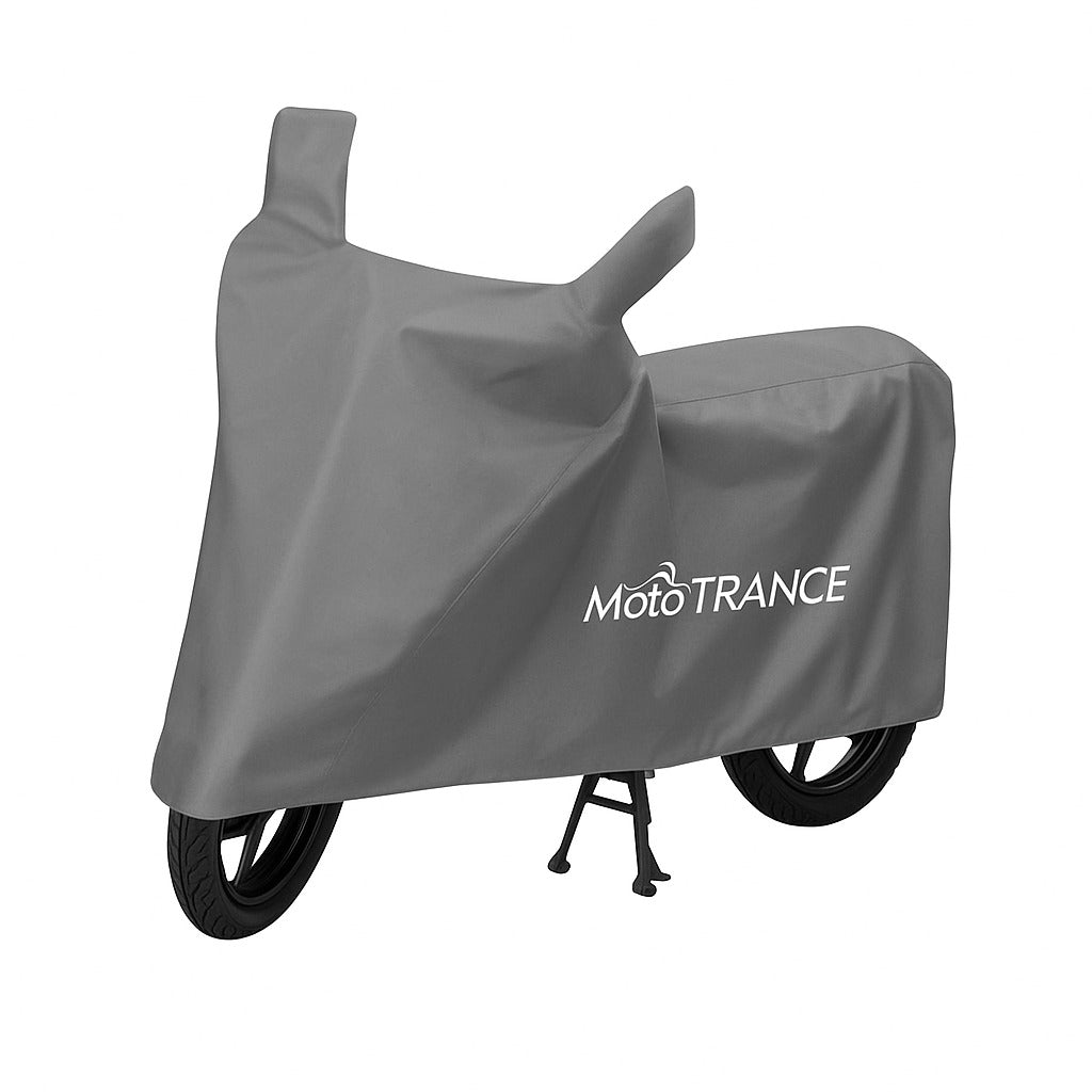 Mototrance Solid Grey Water Resistant Bike Body Cover For Hero Pleasure