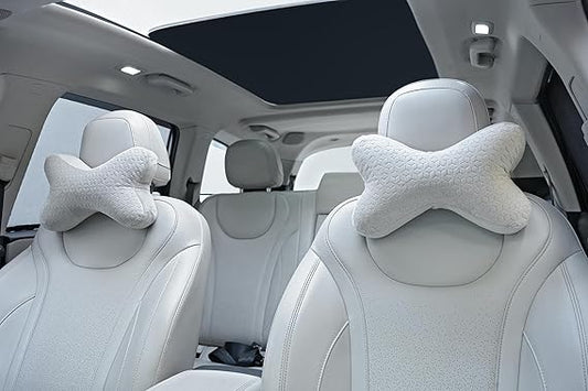 Autofurnish Plush ⍺-alpha Shaped Car Pillow Neck Rest (Plush-8881)-Set of Two - Autofurnish