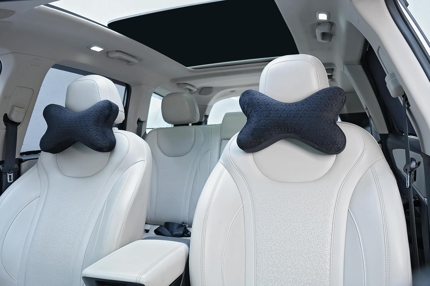 Autofurnish Plush ⍺-alpha Shaped Car Pillow Neck Rest (Plush-8881)-Set of Two - Autofurnish