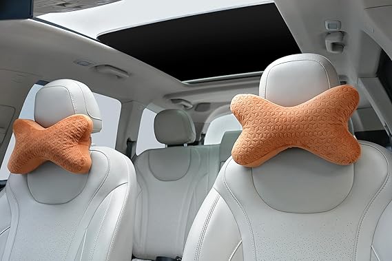 Autofurnish Plush ⍺-alpha Shaped Car Pillow Neck Rest (Plush-8881)-Set of Two - Autofurnish