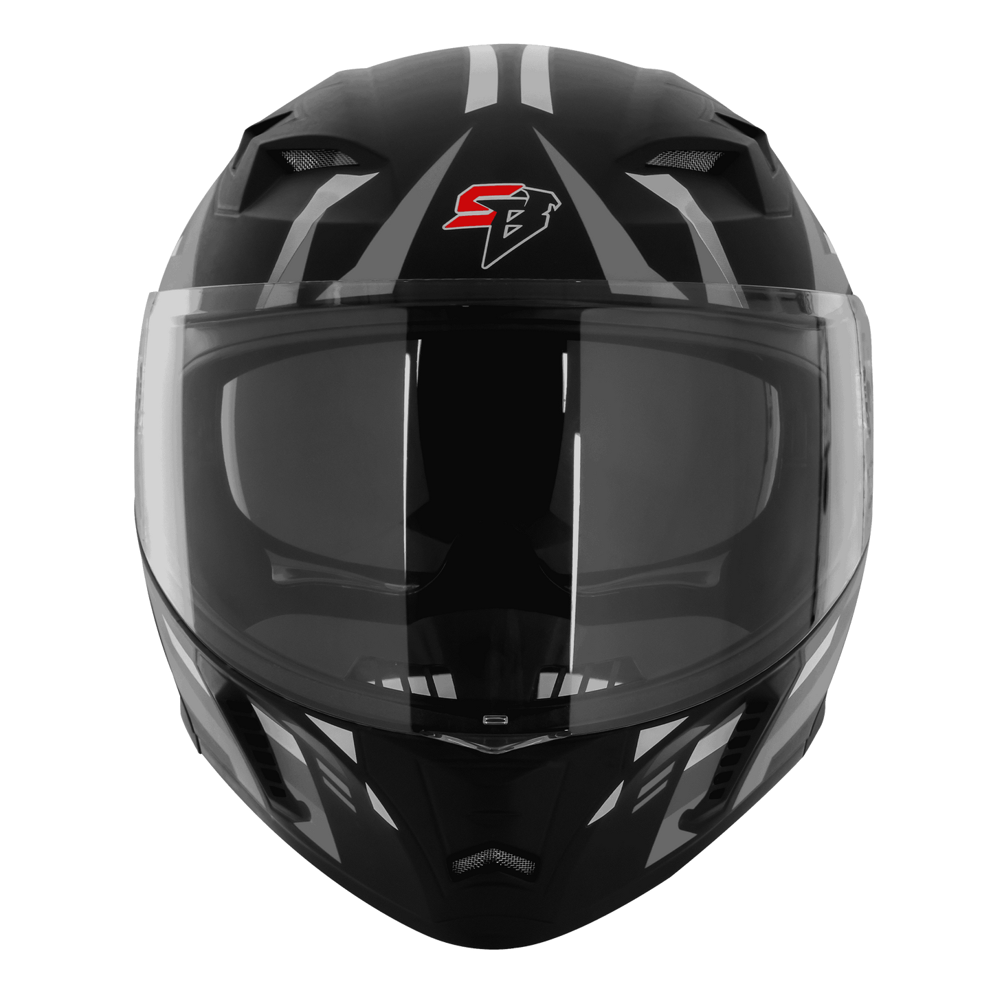 Steelbird SBA-20 ISS Open Face Helmet | ISI Certified | Shield Design | Black-Grey