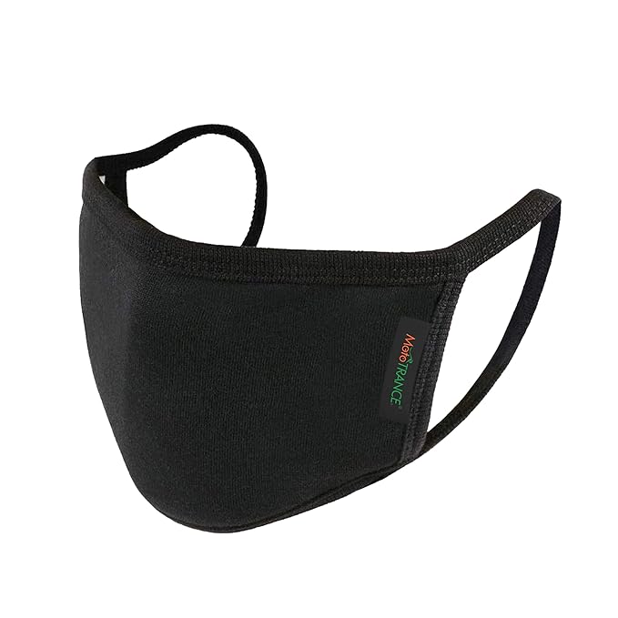 Mototrance Trendy Cotton Washable Reusable Face Mask for Men/Women - Black (Made in INDIA) Set of 2