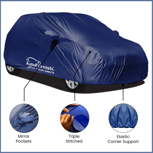 Tata Hexa Car Body Cover, Heat & Water Resistant with Side Mirror Pockets (PARKER BLUE) - Autofurnish