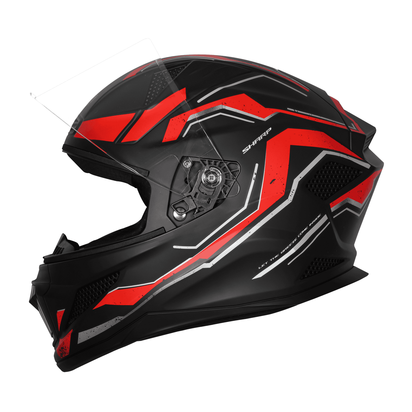Steelbird SBH-25 SV Full Face Helmet | Sharp Spirit Design | Glossy Black & Red