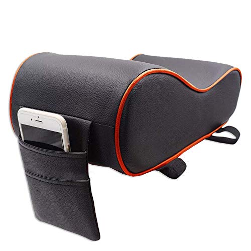 PREMIUM Armrest | PU Leather with Ergonomic Memory Foam and 2 Pockets - Phone, Cables and Small Items - Autofurnish