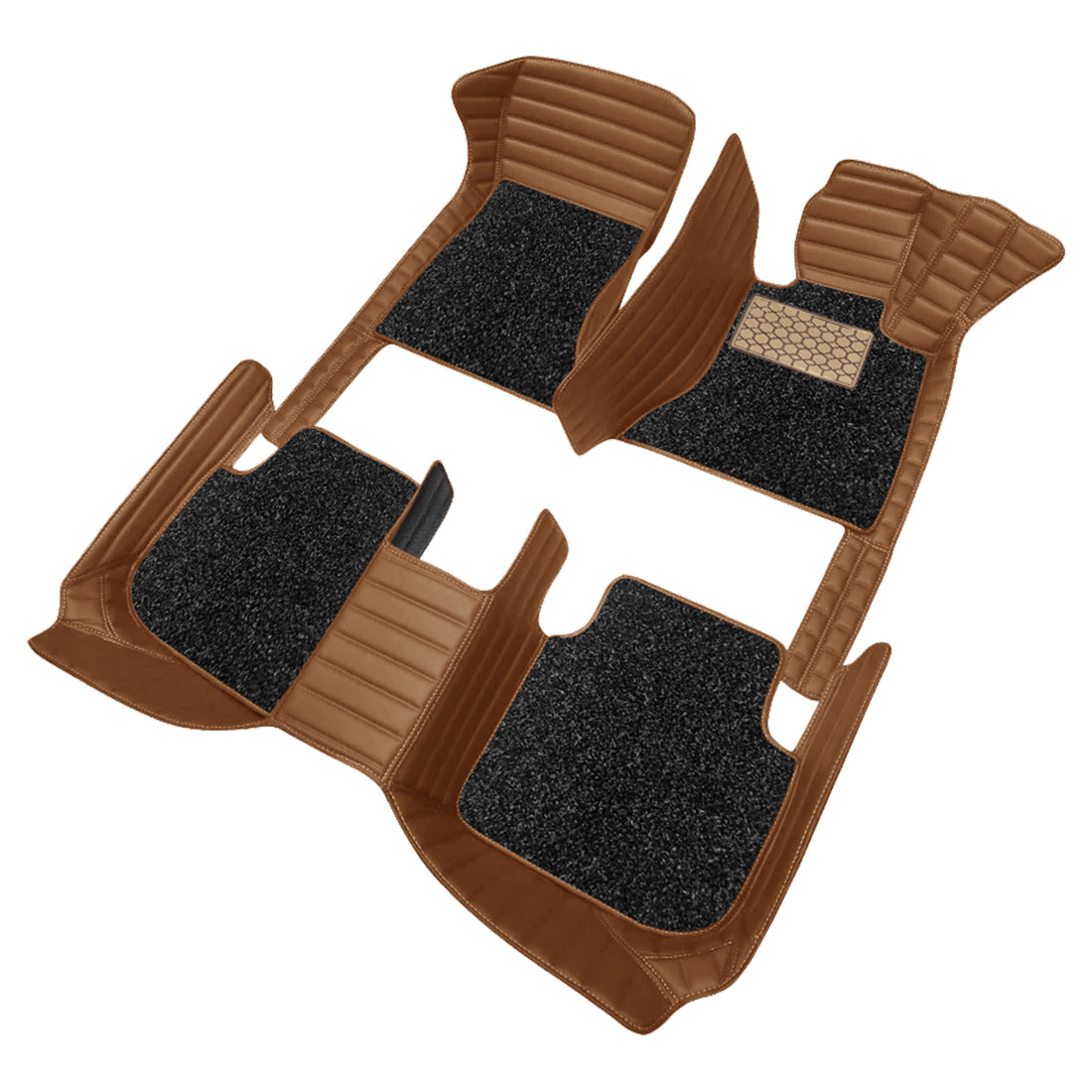 Autofurnish 9D Premium Custom Fitted Car Mats For Volkswagen Tiguan 2018 - Tan Tan - Autofurnish