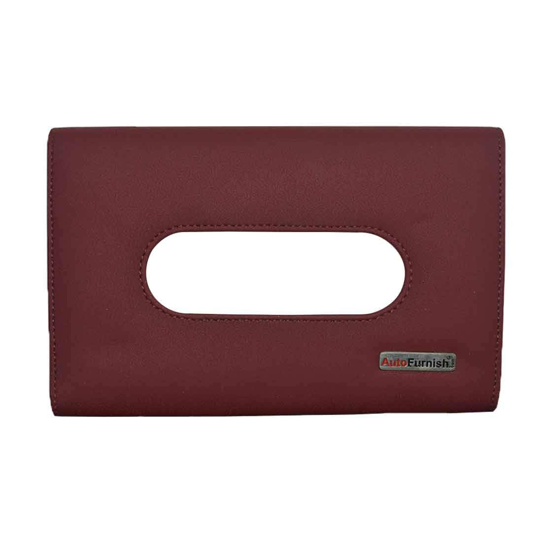 PREMIUM Sun Visor Tissue Box Holder | Water Resistant PU Leather with Straps and 50 Free Tissues - Autofurnish