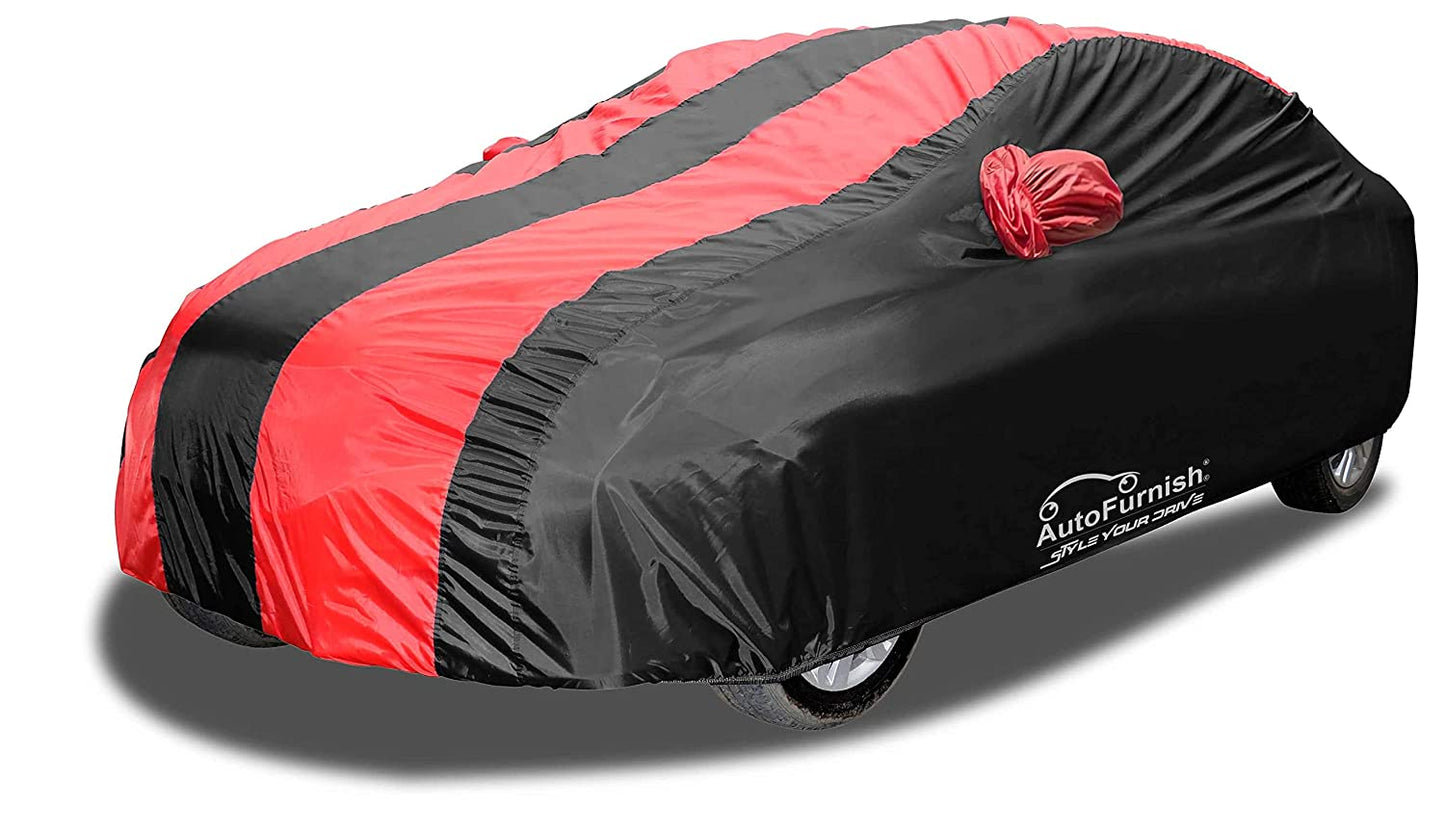 Maruti Baleno (2015-2022) Car Body Cover, Windproof, Triple Stitched, Heat & Water Resistant with Side Mirror & Antenna Pockets (ARIL Series) - Autofurnish
