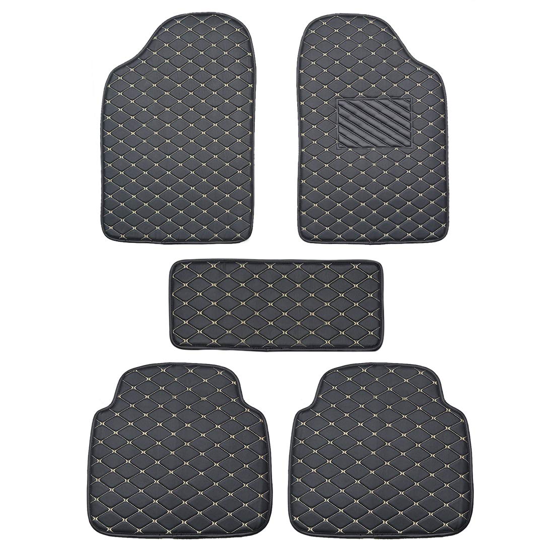 Buy Universal 2D Premium Leather Car Foot Mats for 2 Rows-Black Online  atâœ“Best Price in India