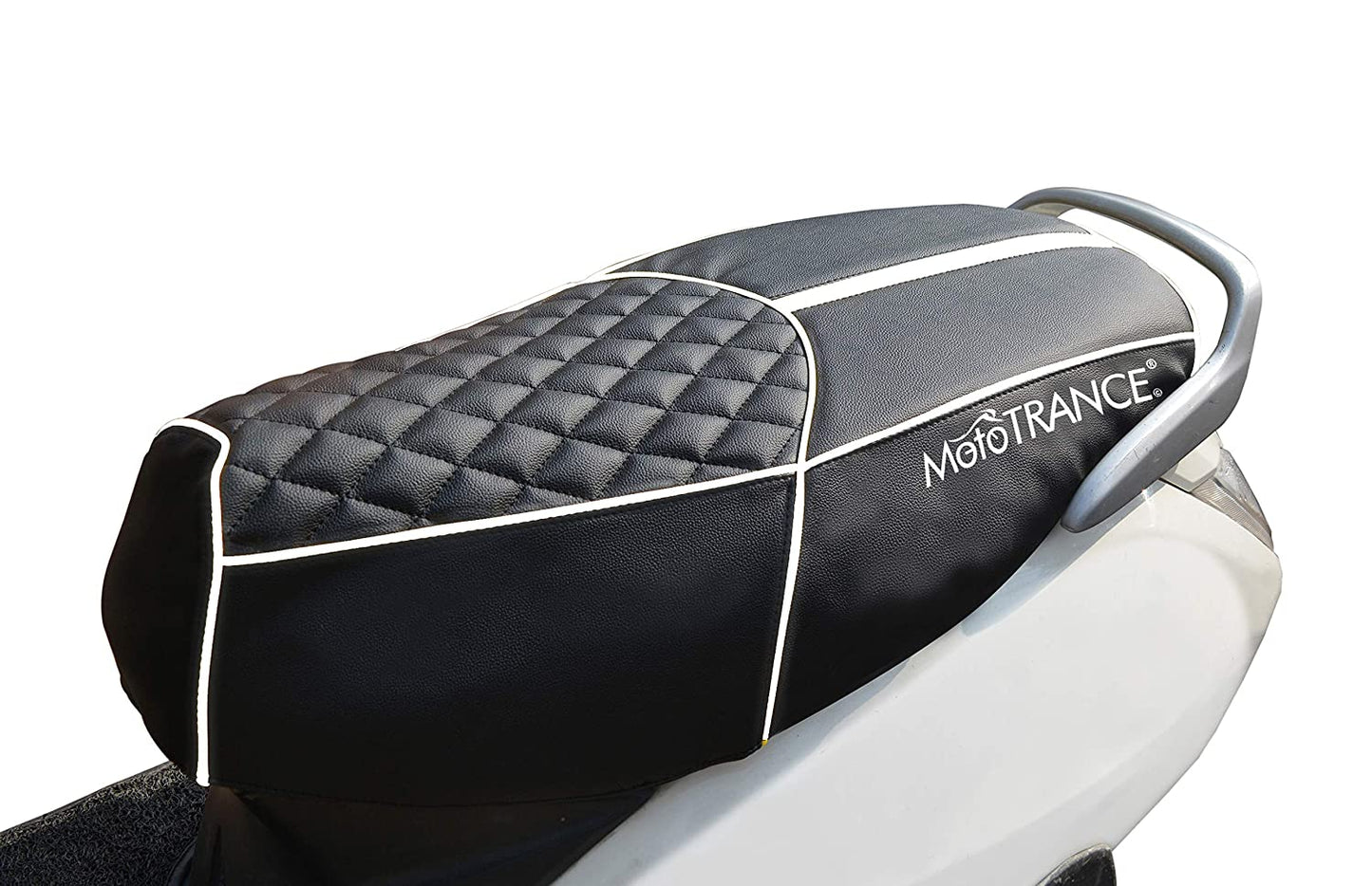 Mototrance DUAL CUT PU Leather Bike Seat Cover For Honda Shine - Anti-slip Water-Resistant and Shock Absorbent Cover - Autofurnish