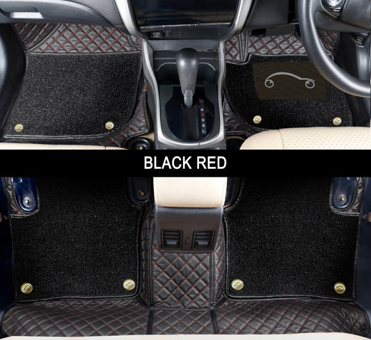 Autofurnish 7D Luxury Custom Fitted Car Mats For Hyundai Verna Fluidic - Black Red