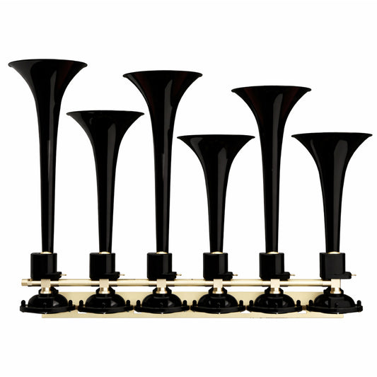 Basuri Six Trumpet Horn – Multi Melody Air Horn 24 Tones, 12V/24V (BHA005N)