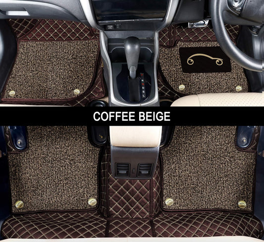 Hyundai Alcazar (7 Seater) 2021 ULS 7D Luxury Custom Fitted Car Mats For Hyundai Alcazar (7 Seater) 2021 - Coffee Beige