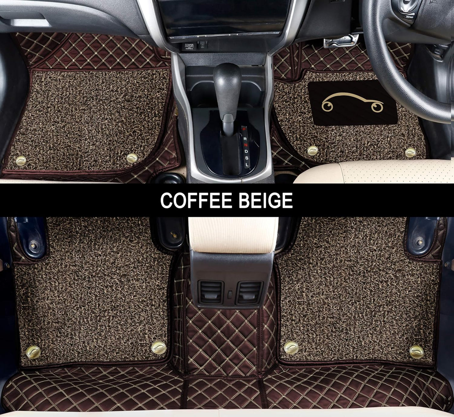 Mahindra XUV300 2019 ULS 7D Luxury Custom Fitted Car Mats For Mahindra XUV300 2019 - Coffee Beige