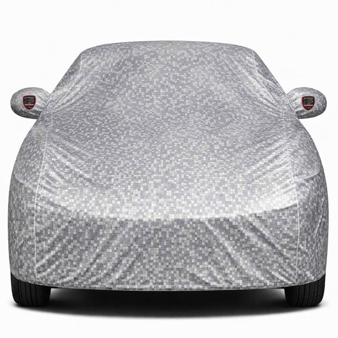BMW 7 Series Waterproof Car Cover, All Weather Resistant, Triple Stitched with Soft Cotton Lining, Side Mirror & Antenna Pocket (AERO Silver)