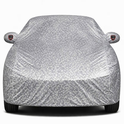 BMW 7 Series Waterproof Car Cover, All Weather Resistant, Triple Stitched with Soft Cotton Lining, Side Mirror & Antenna Pocket (AERO Silver)