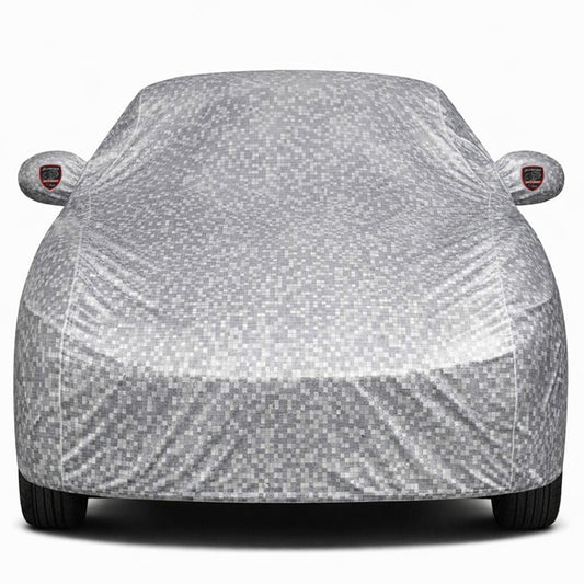 BMW 5 Series Waterproof Car Cover, All Weather Resistant, Triple Stitched with Soft Cotton Lining, Side Mirror & Antenna Pocket (AERO Silver)