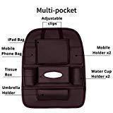 3D ESSENTIALS Car Seat Organizer | PU Leather with 8 Pockets - Tissues, Bottles, Phones, iPad Mini, Documents, Umbrella - Autofurnish