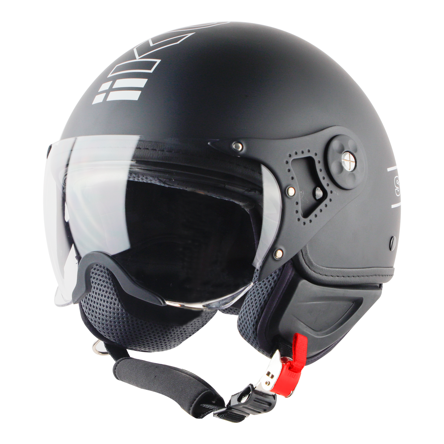 Steelbird K-2 Full Face Helmet | ISI Certified | Black & White |Polycarbonate Visor