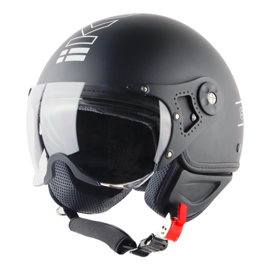 Steelbird K-2 Full Face Helmet | ISI Certified | Black & White |Polycarbonate Visor
