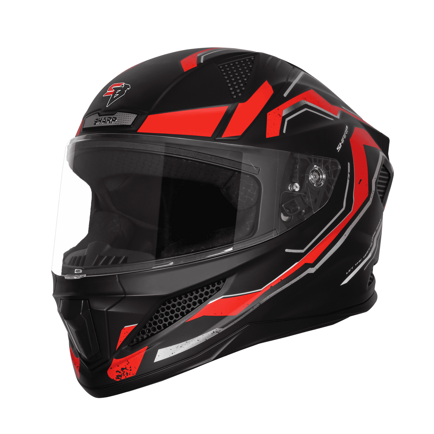 Steelbird SBH-25 SV Full Face Helmet | Sharp Spirit Design | Glossy Black & Red