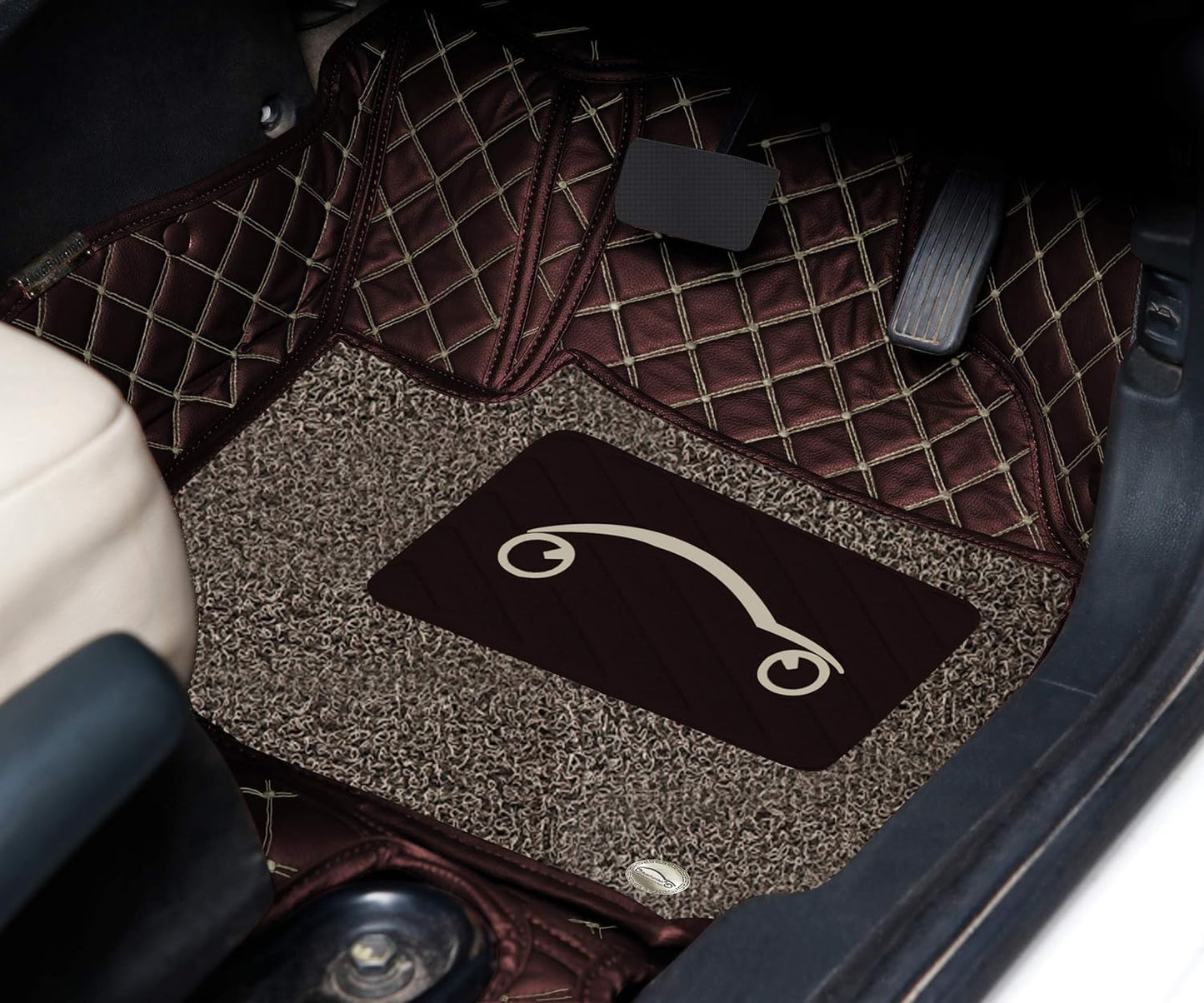 Hyundai Verna 2021-22 ULS 7D Luxury Custom Fitted Car Mats For Hyundai Verna 2021-22 - Coffee Beige