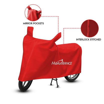 Mototrance Red Bike Body Cover For Bajaj Avenger 150 Street (Solid Red)