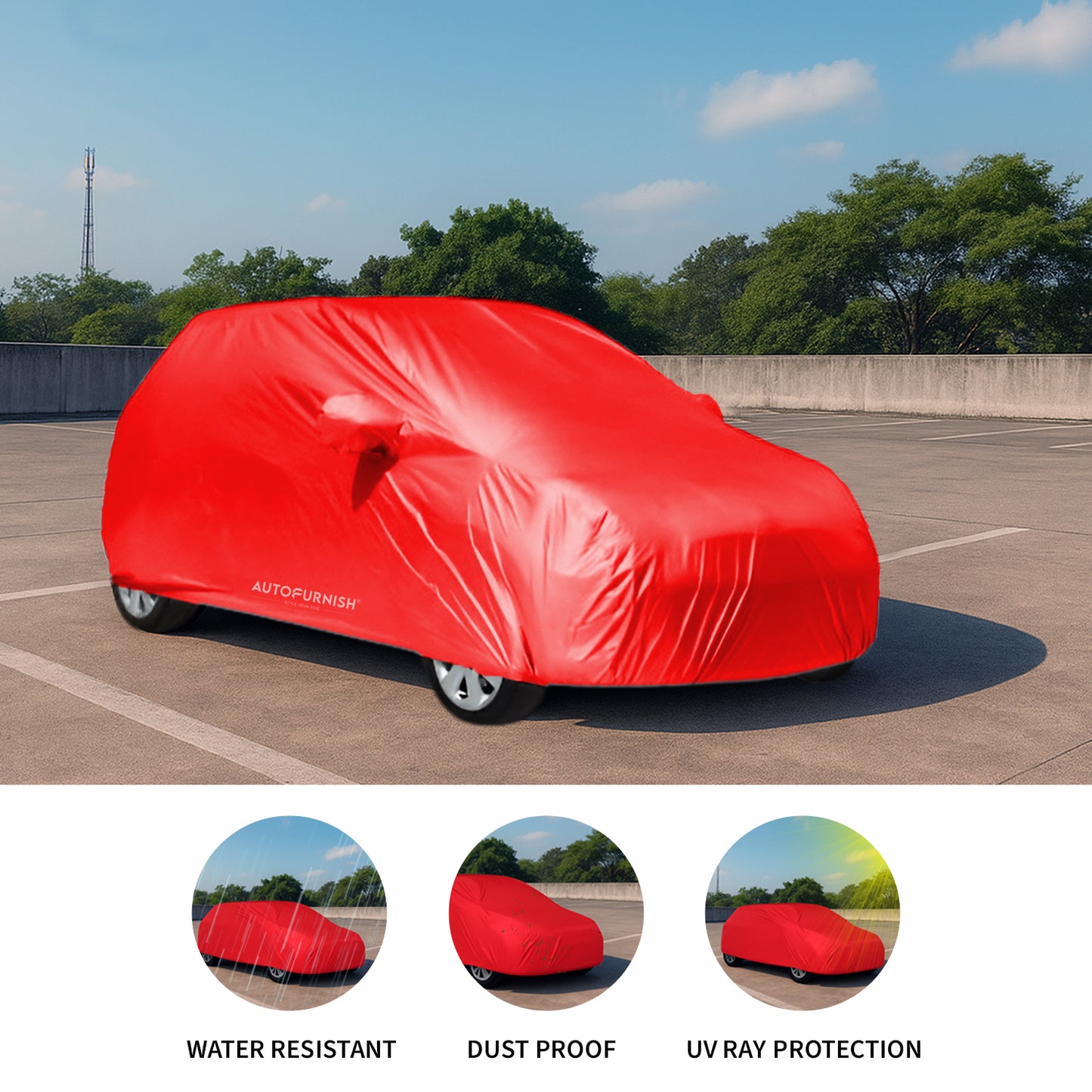 Autofurnish Parker Red Car Body Cover For Hyundai Verna- Parker Red