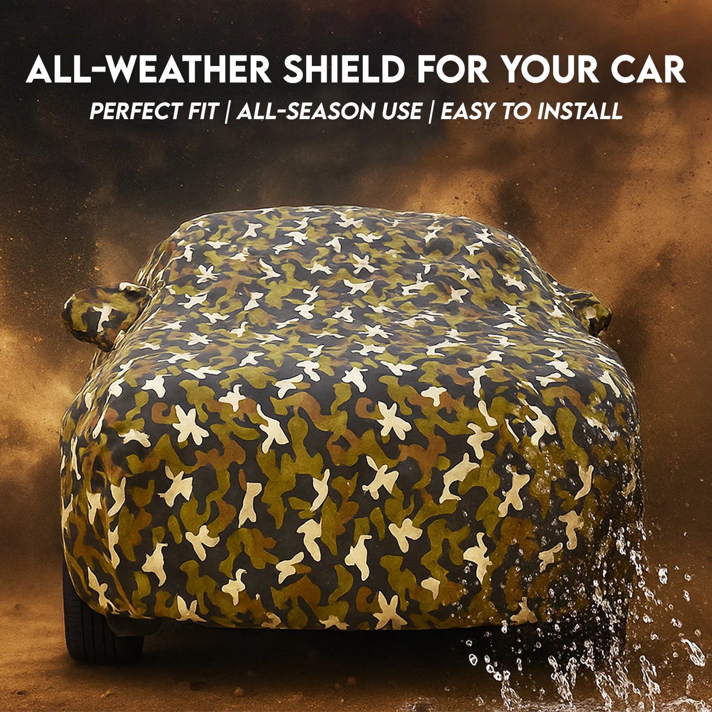 Autofurnish Aero Julgle Waterproof Heat Resistant Mirror And Rear Antenna  Pocket Car Body Cover For Toyota Hilux 2023 - Jungle Green