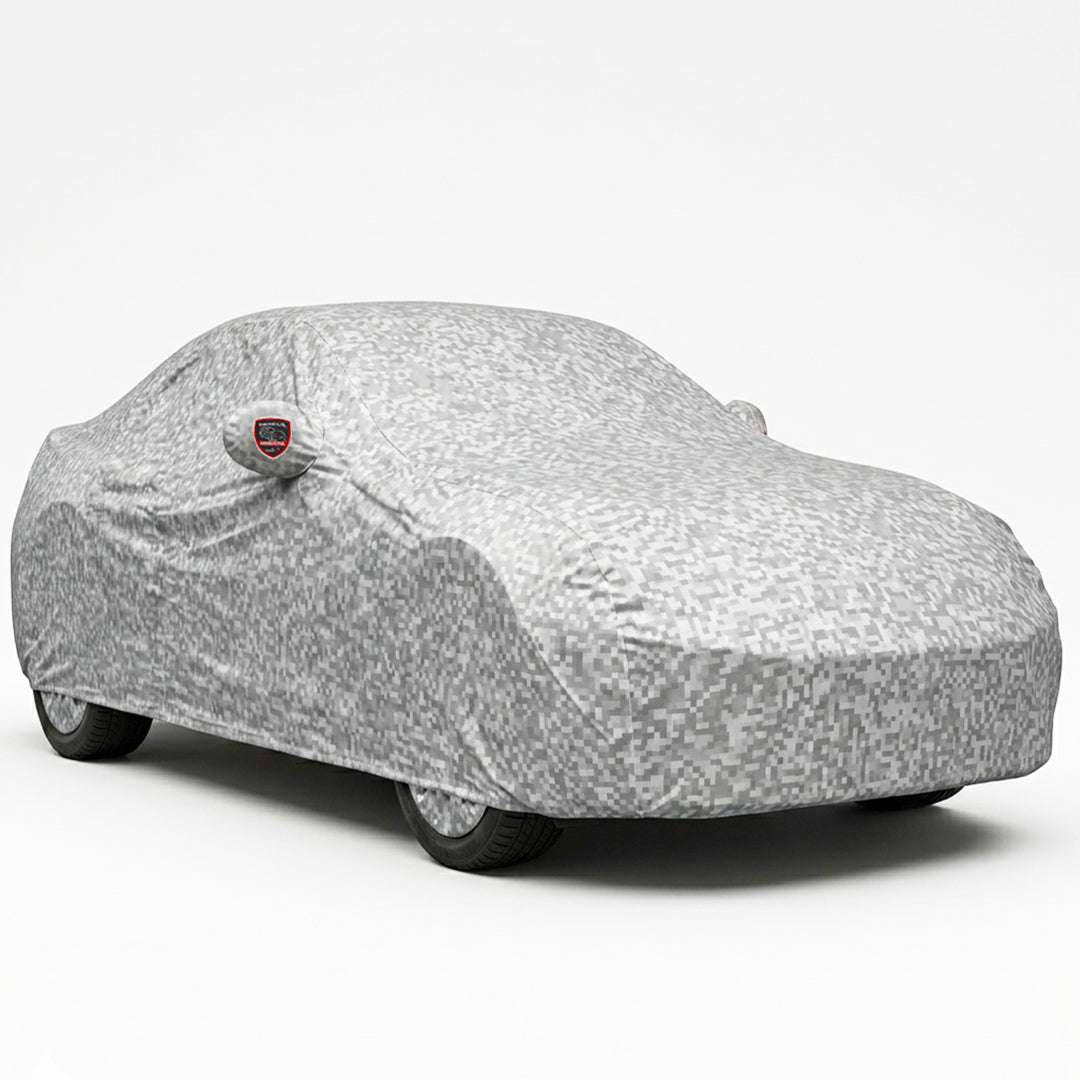 BMW 7 Series Waterproof Car Cover, All Weather Resistant, Triple Stitched with Soft Cotton Lining, Side Mirror & Antenna Pocket (AERO Silver)