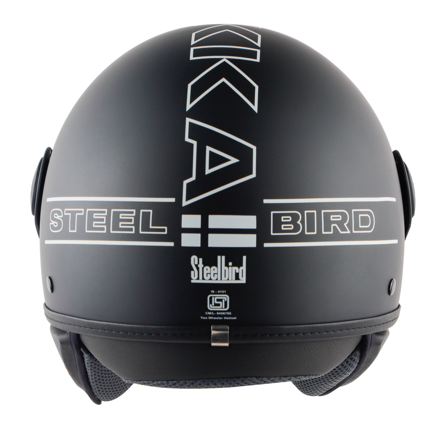 Steelbird K-2 Full Face Helmet | ISI Certified | Black & White |Polycarbonate Visor