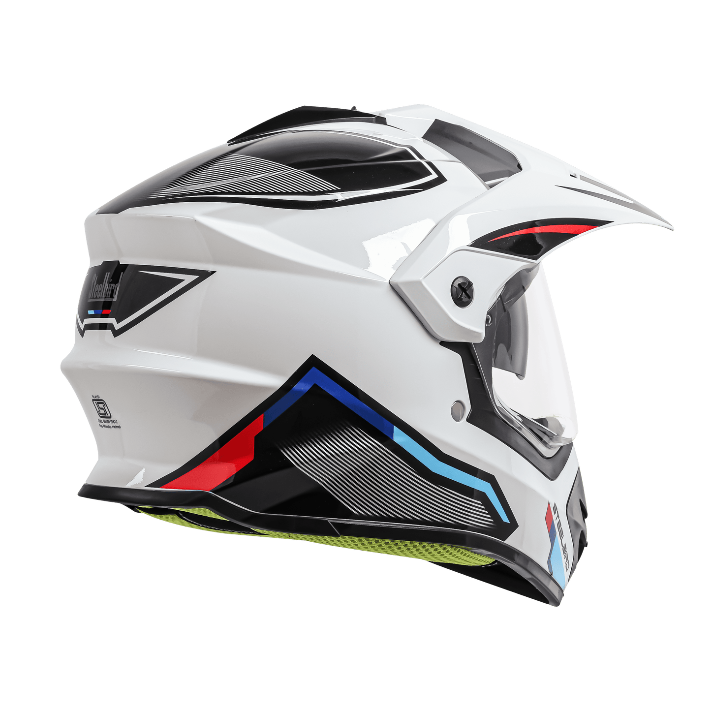 Steelbird SBH-13 ISS Full Face Helmet | ISI Certified | Racer Design | Glossy White-Red