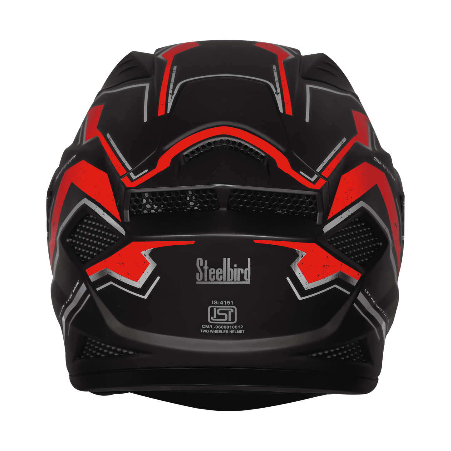 Steelbird SBH-25 SV Full Face Helmet | Sharp Spirit Design | Glossy Black & Red