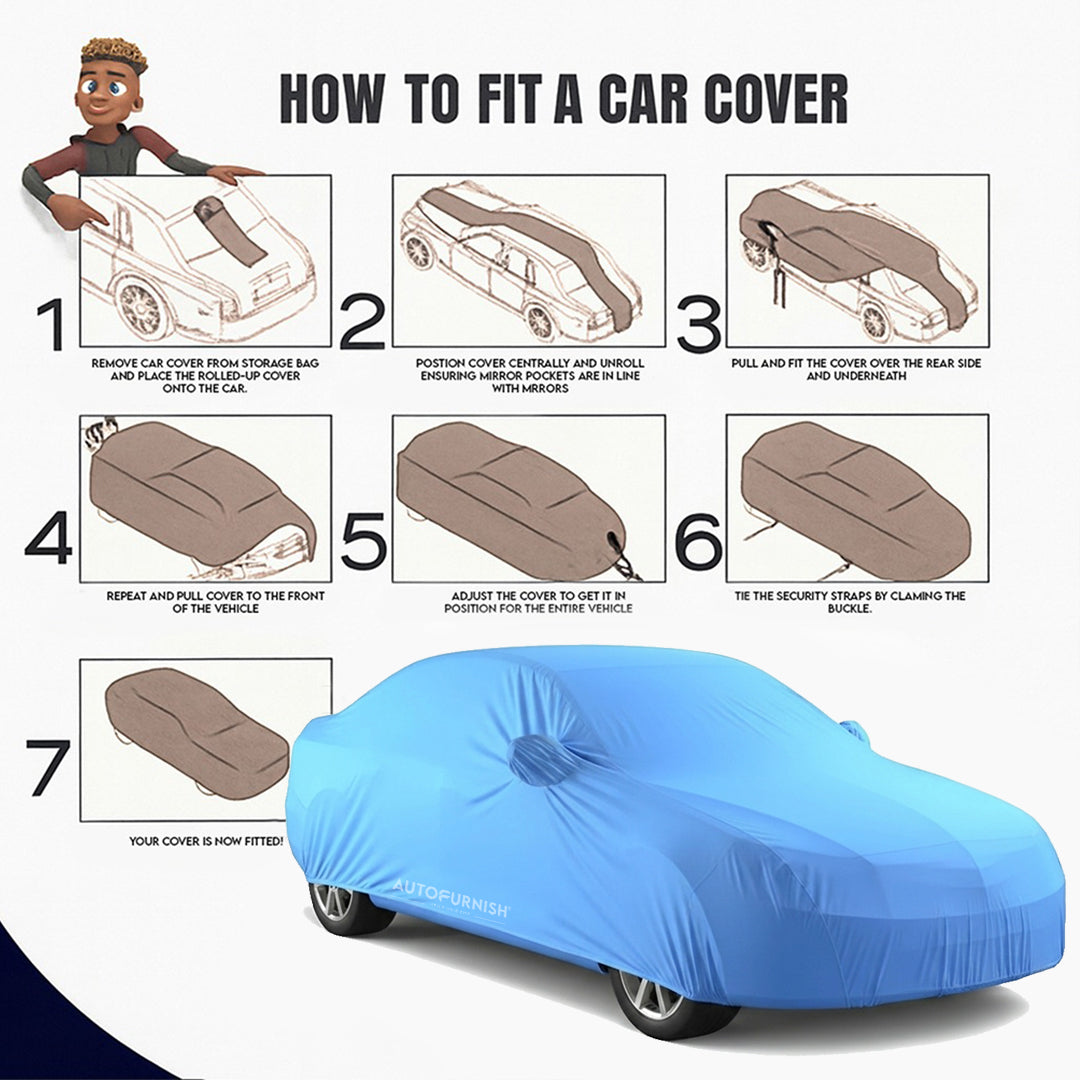 Honda Accord Car Body Cover, Triple Stitched, Heat & Water Resistant with Front & Rear Elastic Strap & Side Mirror Pockets (PARKER AQUA)