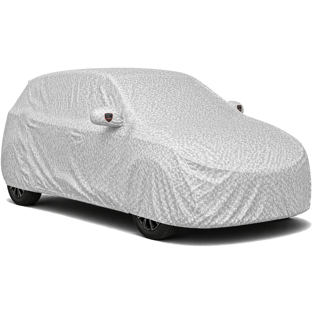 BMW X5 xDrive 2019 Waterproof Car Cover, All Weather Resistant, Triple Stitched with Soft Cotton Lining, Side Mirror Pocket (AERO Silver)