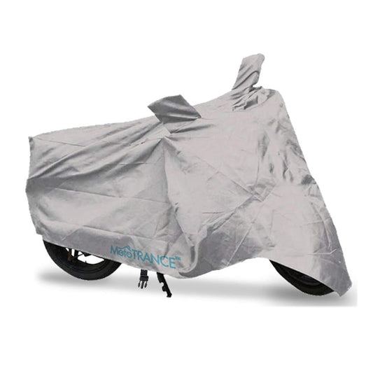 Mototrance Silver Bike Body Cover For Bikes upto RE Bullet Size (Without Extra Fitting) - Extra Large Size (XL)