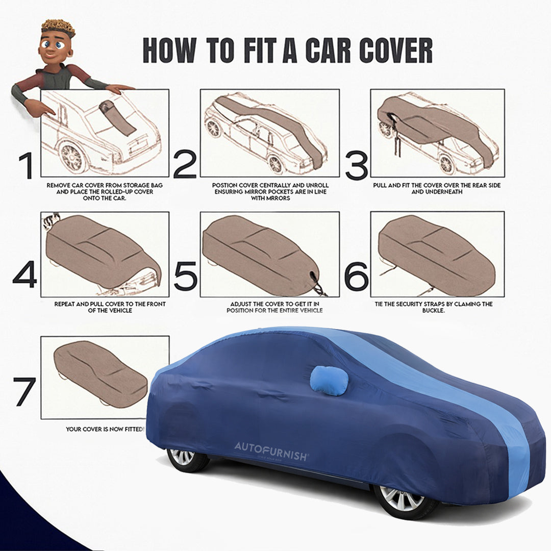 Fiat Linea Classic 2007-18 Car Body Cover, Heat & Water Resistant with Side Mirror Pockets (ARC Series)