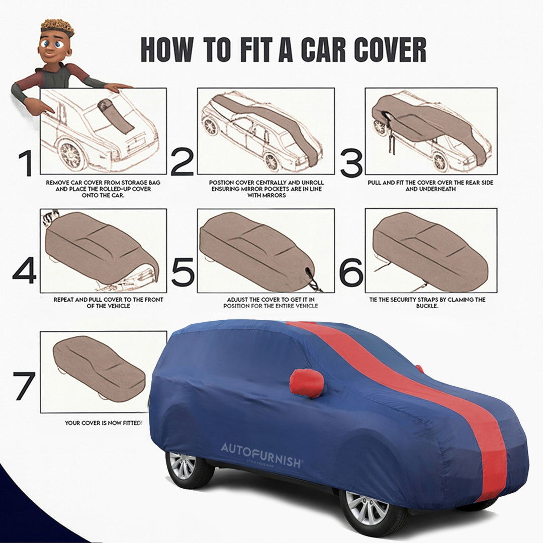 Jeep Meridian 2022 Autofurnish Stylish Stripe Car Body Cover (ARC Series)