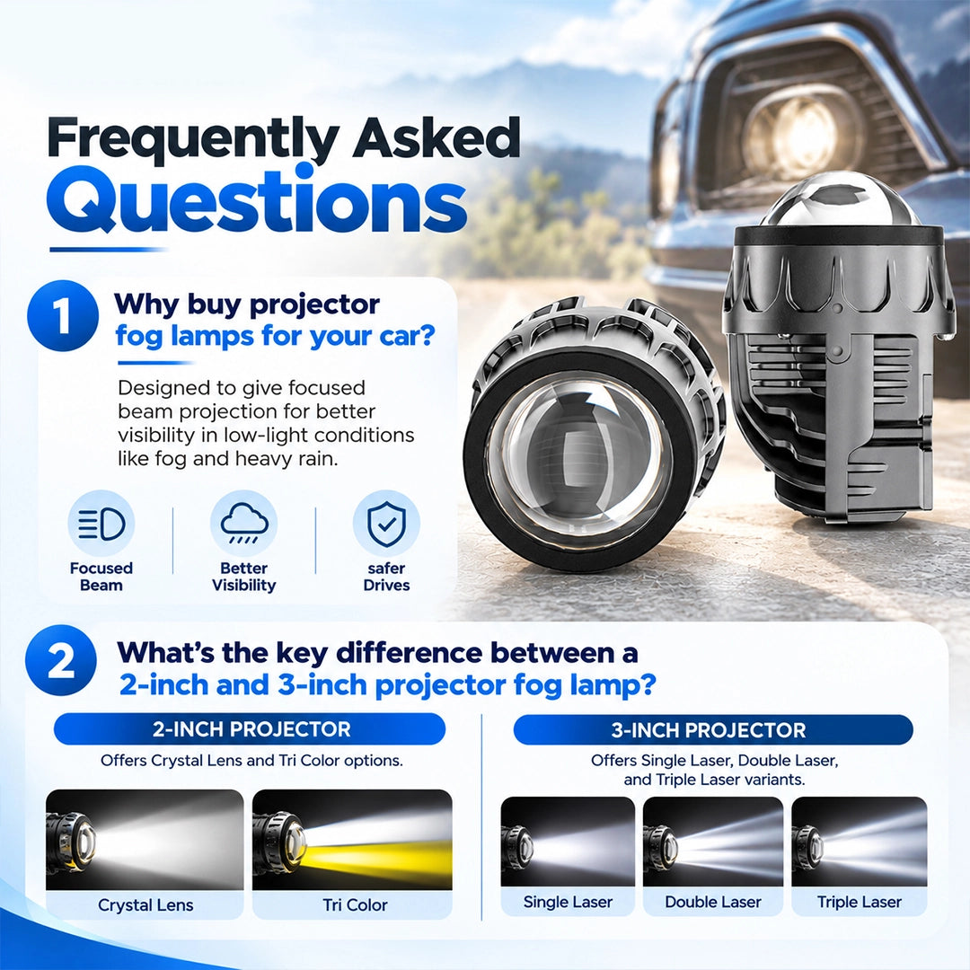 Destorm Car Projector Fog Light 2.0 Inchs Crystal Lense MK - Tri Color