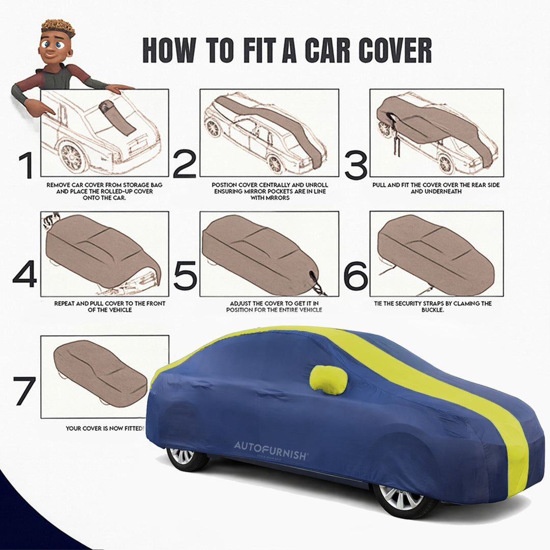Fiat Linea Classic 2007-18 Car Body Cover, Heat & Water Resistant with Side Mirror Pockets (ARC Series)