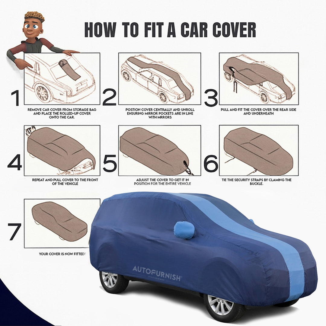 Jeep Meridian 2022 Autofurnish Stylish Stripe Car Body Cover (ARC Series)