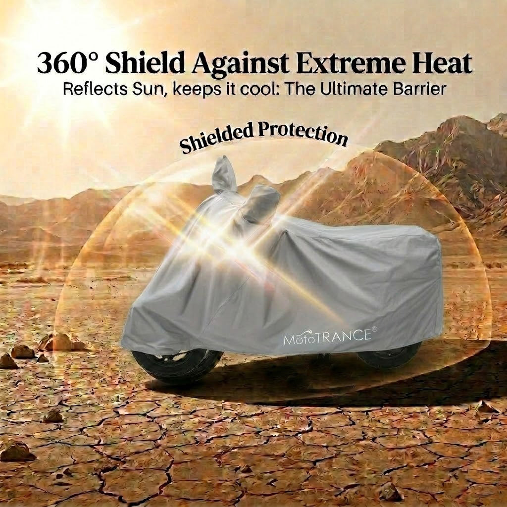 MotoTrance Bike Body Cover For Suzuki Access 125 - Interlock-Stitched Water and Heat Resistant with Mirror Pockets
