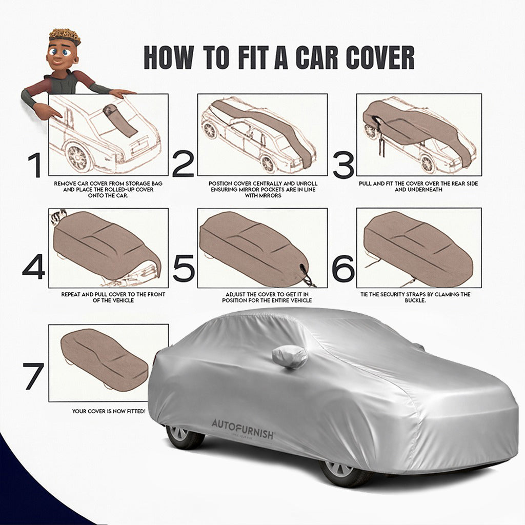 Audi A4 2021 Autofurnish Premium Silver Car Body Cover (Premium Silver)